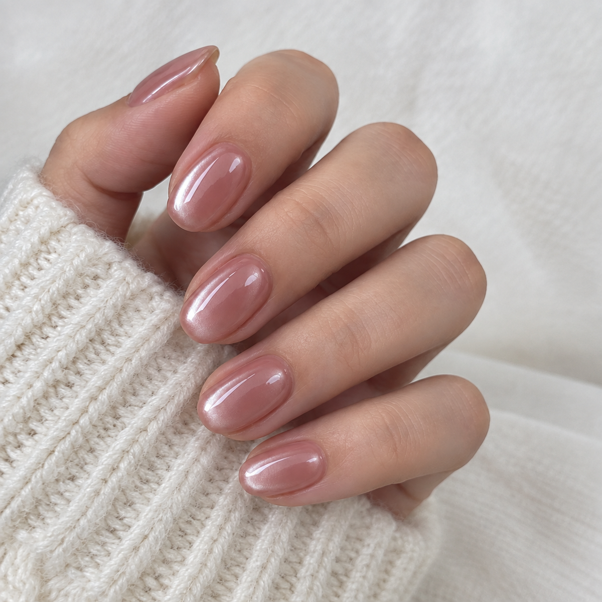 Floating Barricade: rosy pink gel nails