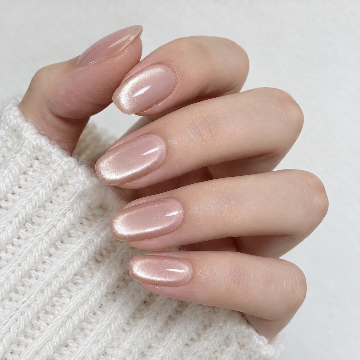 Flower Wine: soft blush nude gel nails