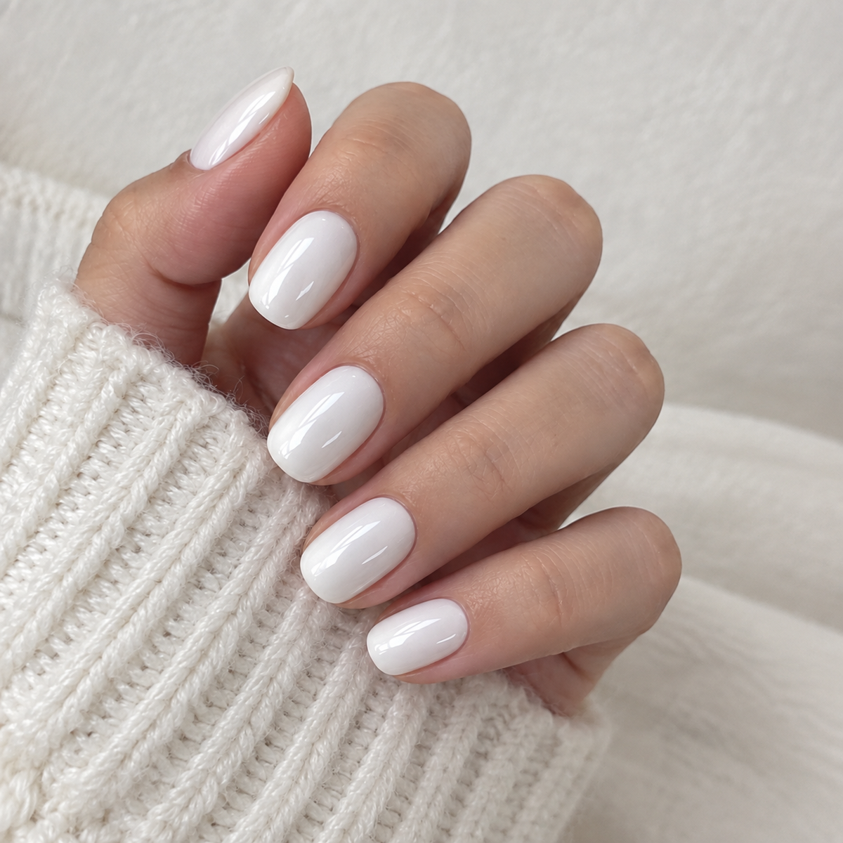 White: clean white gel nails