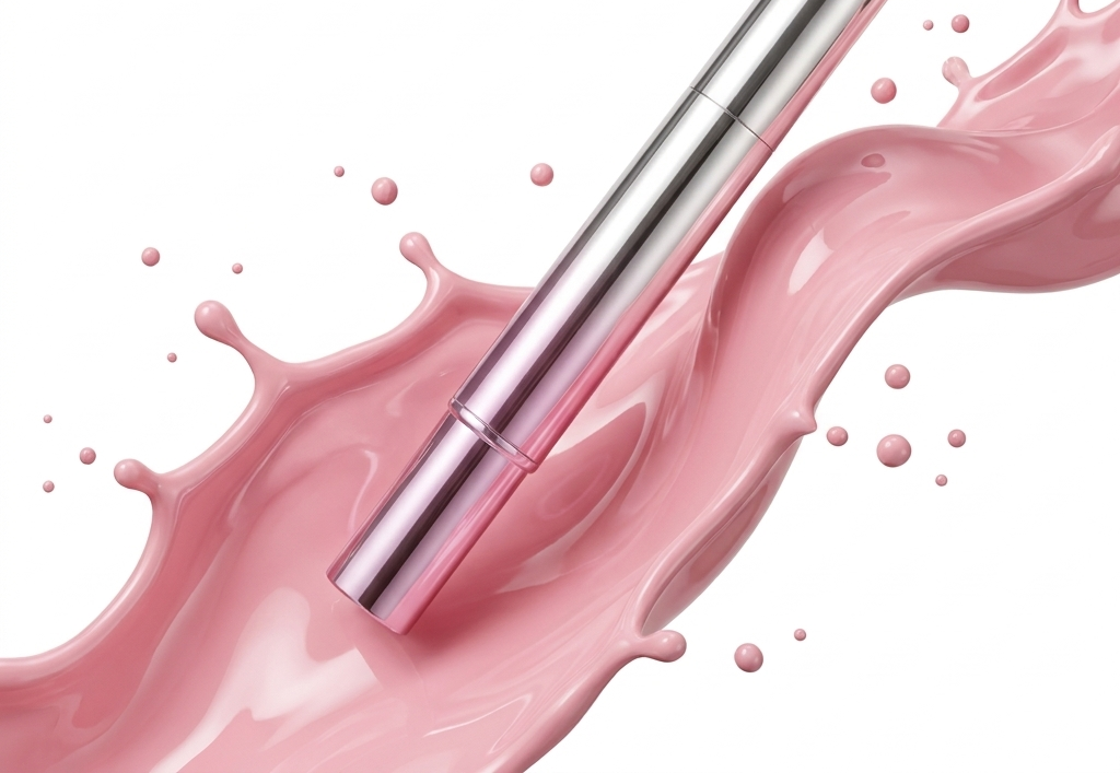 The pocket manicure pen in a splash of pink gel