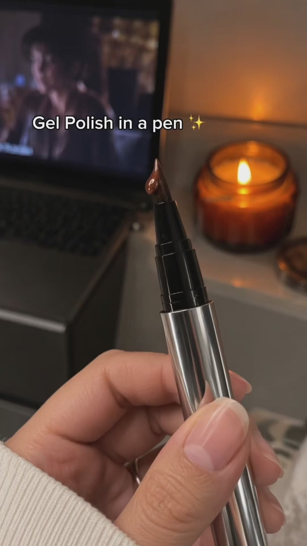 A quick manicure touch-up with the LAQORA pen on a fingernail
